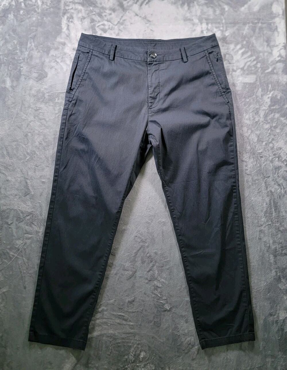 Birddogs Mens Pants 34x28 (27L) Gray Stretch Straight Leg Performance Chino